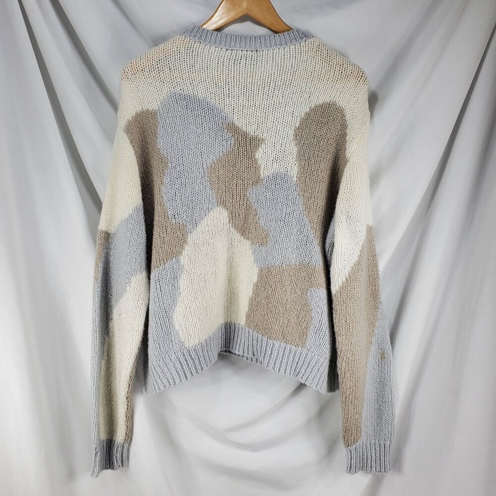 Wooden Ships Women's Brown Camo Wool Blend Pullover Sweater Size L (C-8) - Picture 2 of 11